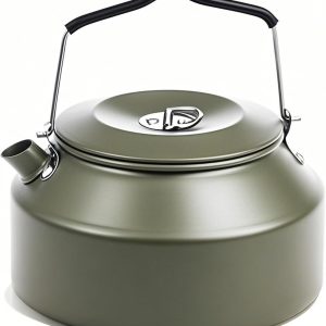 Camping Kettle Camp Tea Coffee Pot, 1.6L Stainless Steel Outdoor Campfire Camp kettle, Portable Lightweight Teapot Fast Heating Boiling Water, Ideal for Hiking Picnic Travel, Green