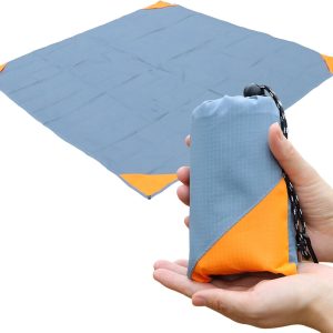 Pocket Picnic Blanket, Sandproof Waterproof Lightweight Pocket Camping Tarp, 55″x60″ Foldable &Easily Fits into Small Bag, Washable Quick Dry Compact Beach Mat for Outdoors Recreation